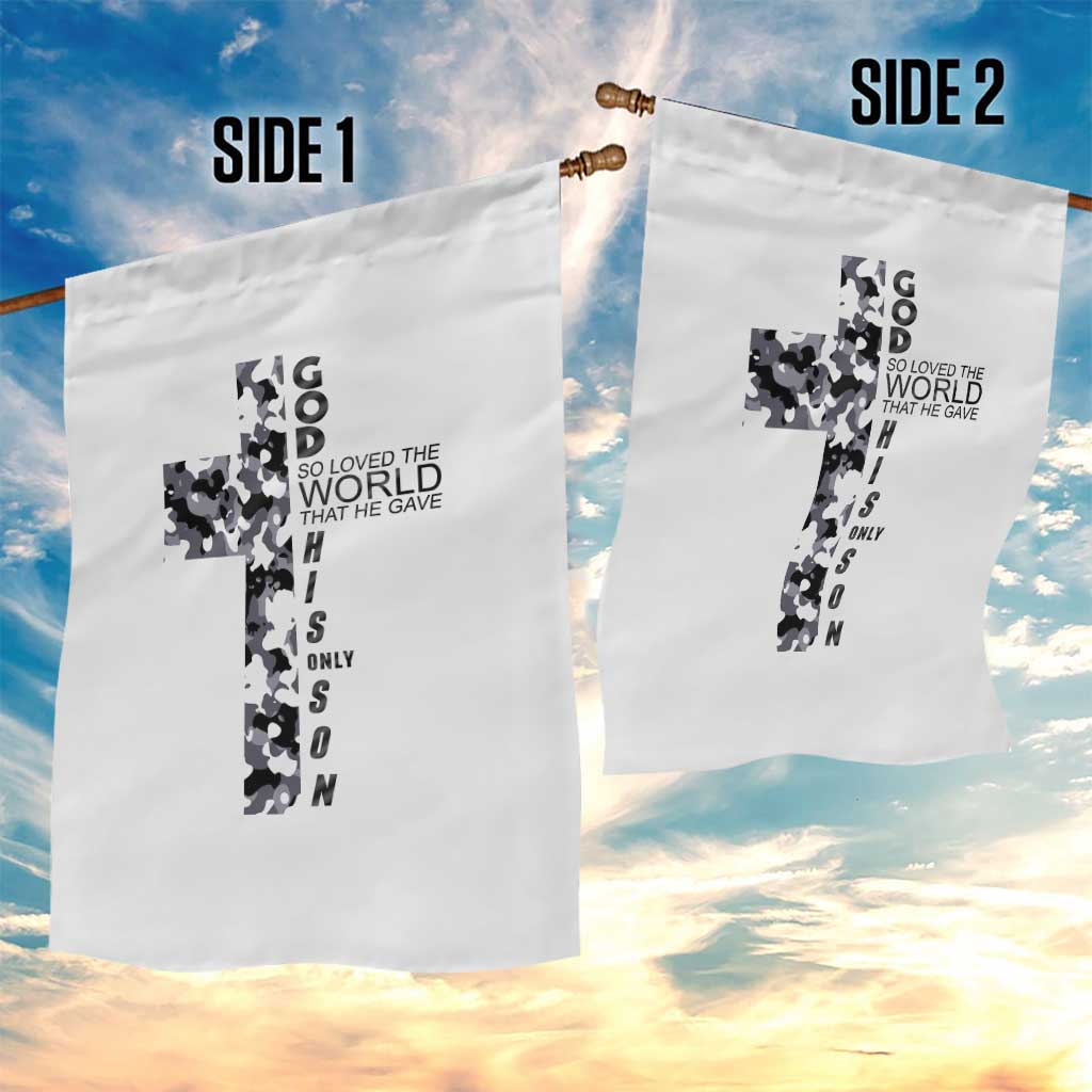 Son Of God Jesus Garden Flag Camo Christ Cross Christian 9 John 3 16