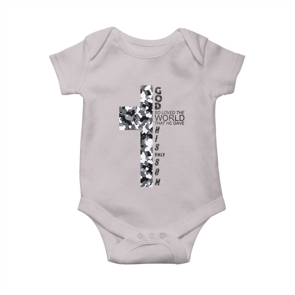 Son Of God Jesus Baby Onesie Camo Christ Cross Christian 9 John 3 16
