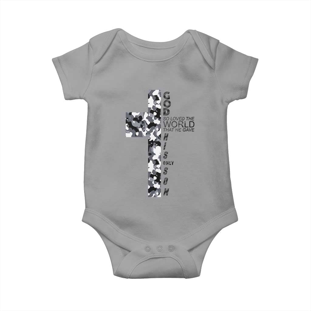 Son Of God Jesus Baby Onesie Camo Christ Cross Christian 9 John 3 16