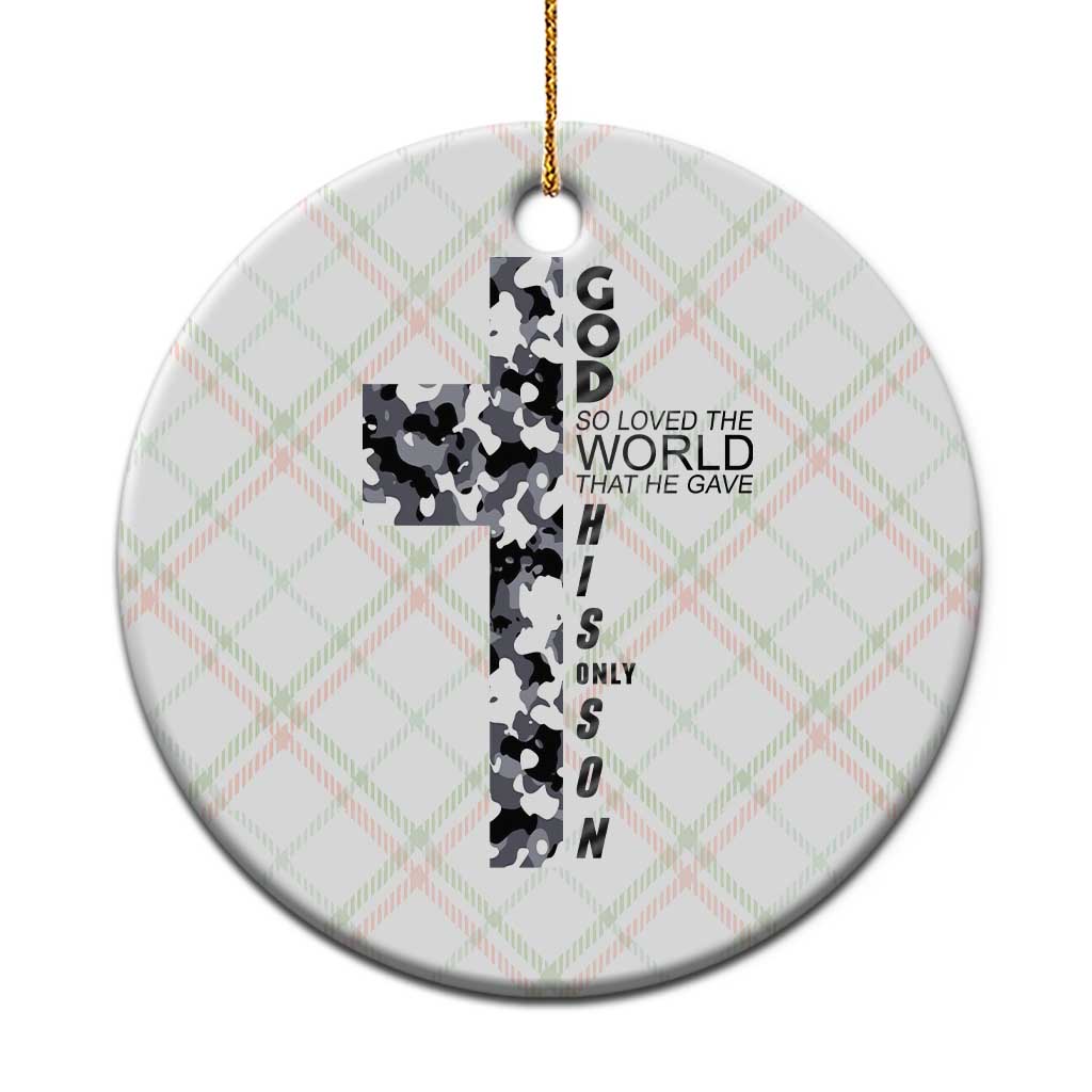 Son Of God Jesus Ceramic Ornament Camo Christ Cross Christian 9 John 3 16