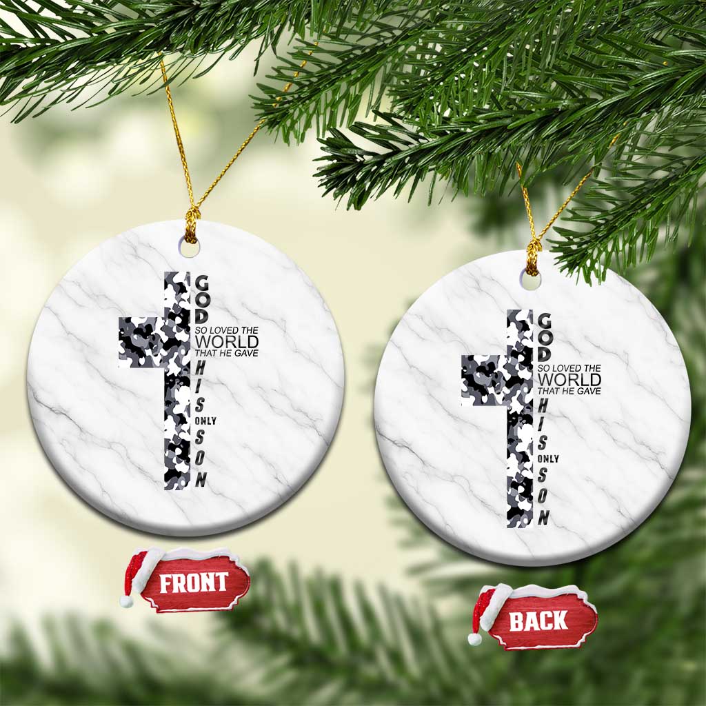 Son Of God Jesus Ceramic Ornament Camo Christ Cross Christian 9 John 3 16