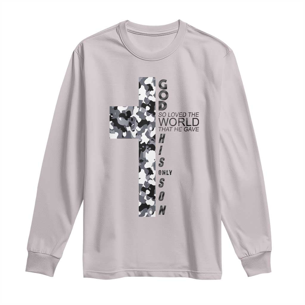 Son Of God Jesus Long Sleeve Shirt Camo Christ Cross Christian 9 John 3 16
