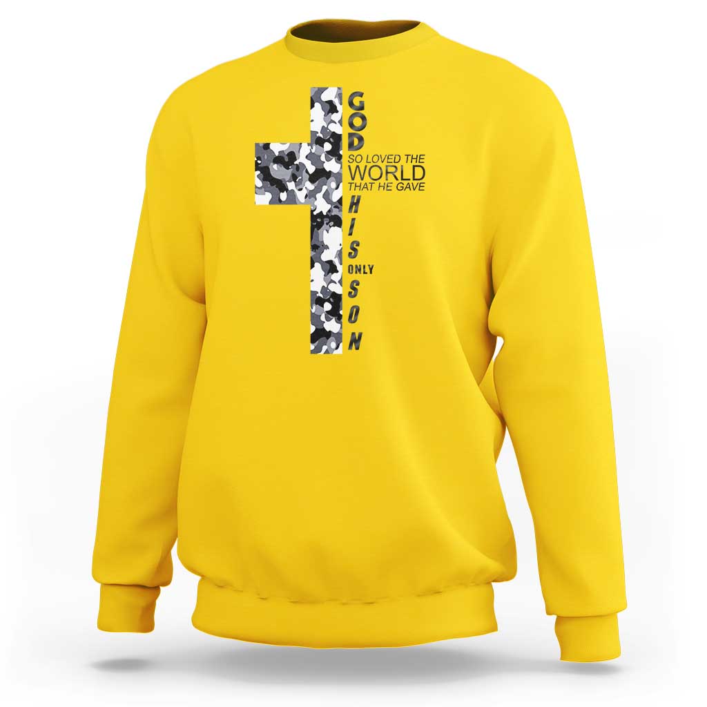 Son Of God Jesus Sweatshirt Camo Christ Cross Christian 9 John 3 16