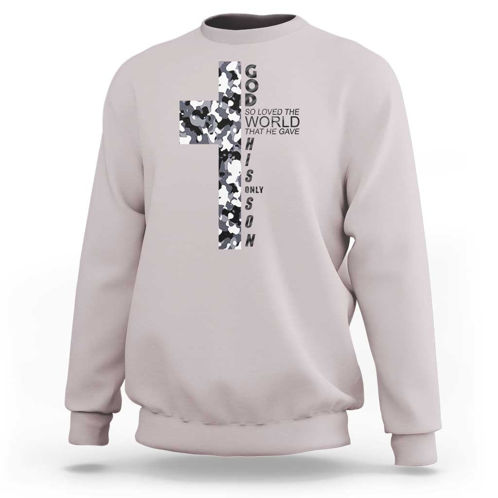 Son Of God Jesus Sweatshirt Camo Christ Cross Christian 9 John 3 16
