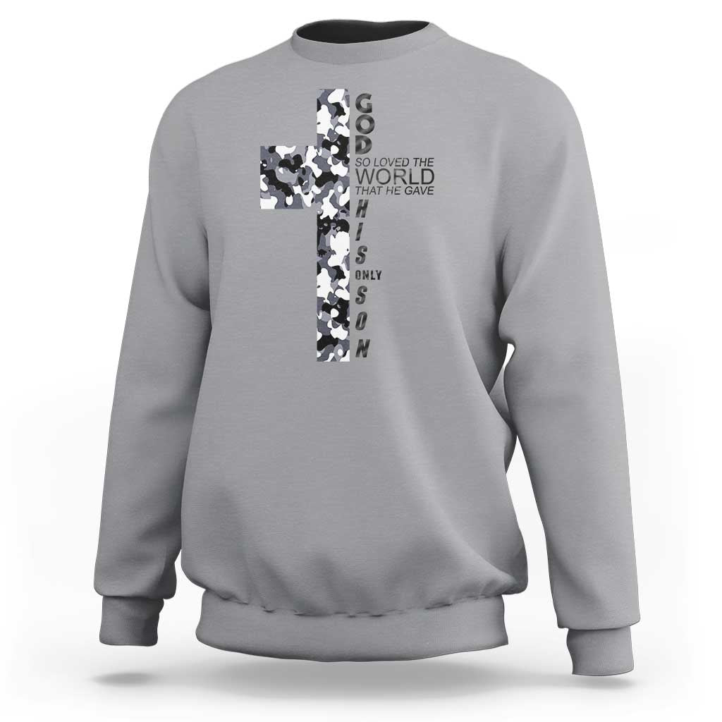 Son Of God Jesus Sweatshirt Camo Christ Cross Christian 9 John 3 16