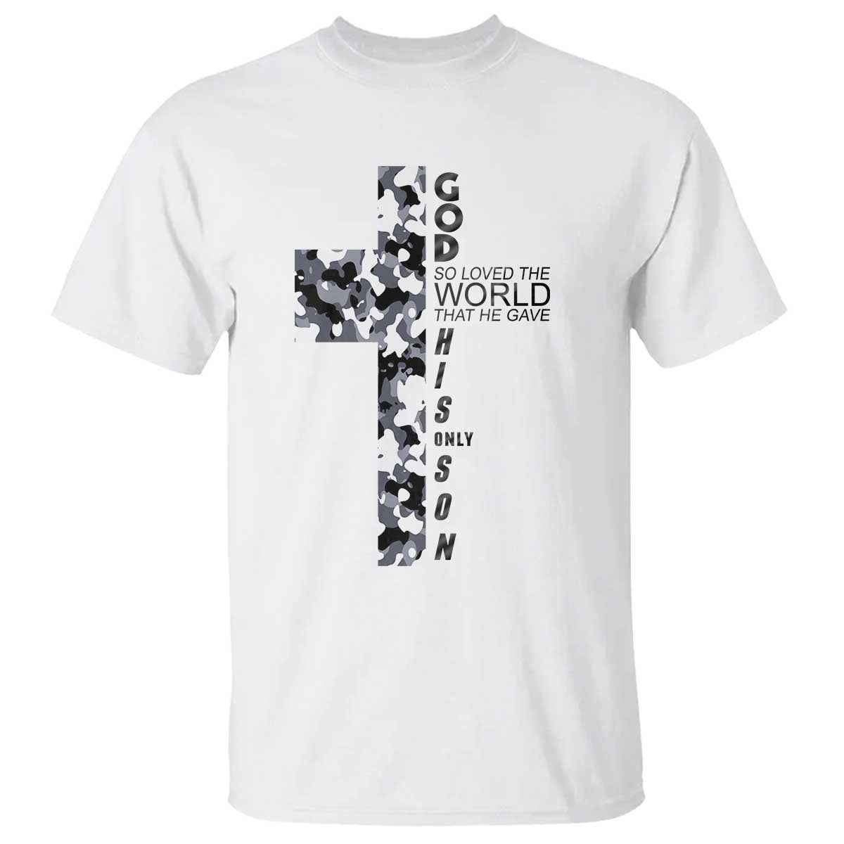 Son Of God Jesus T Shirt Camo Christ Cross Christian 9 John 3 16