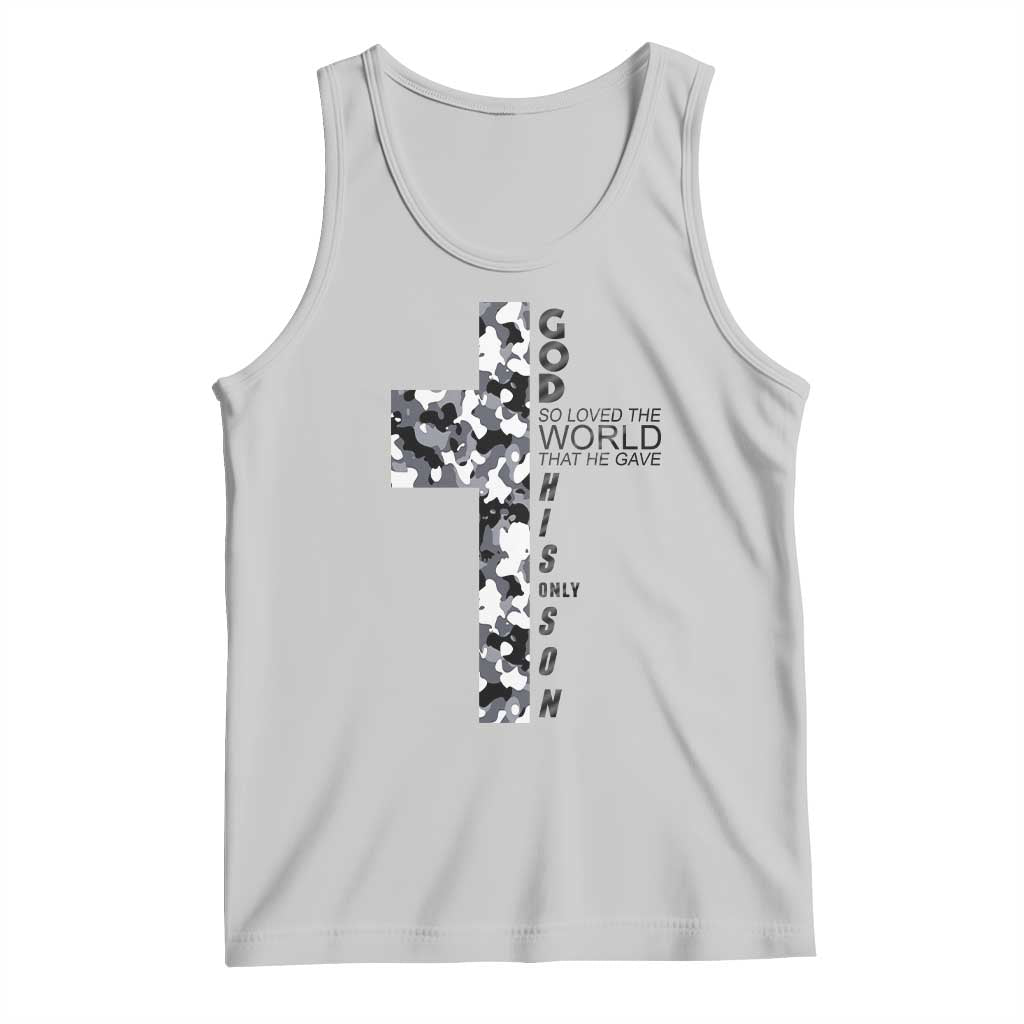 Son Of God Jesus Tank Top Camo Christ Cross Christian 9 John 3 16