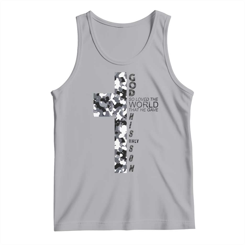 Son Of God Jesus Tank Top Camo Christ Cross Christian 9 John 3 16