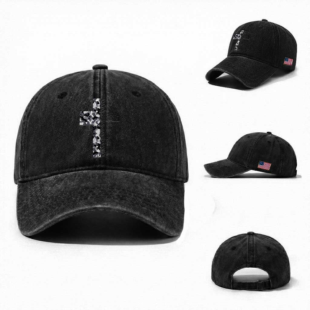 Son Of God Jesus Washed Cotton Baseball Cap Camo Christ Cross Christian 9 John 3 16