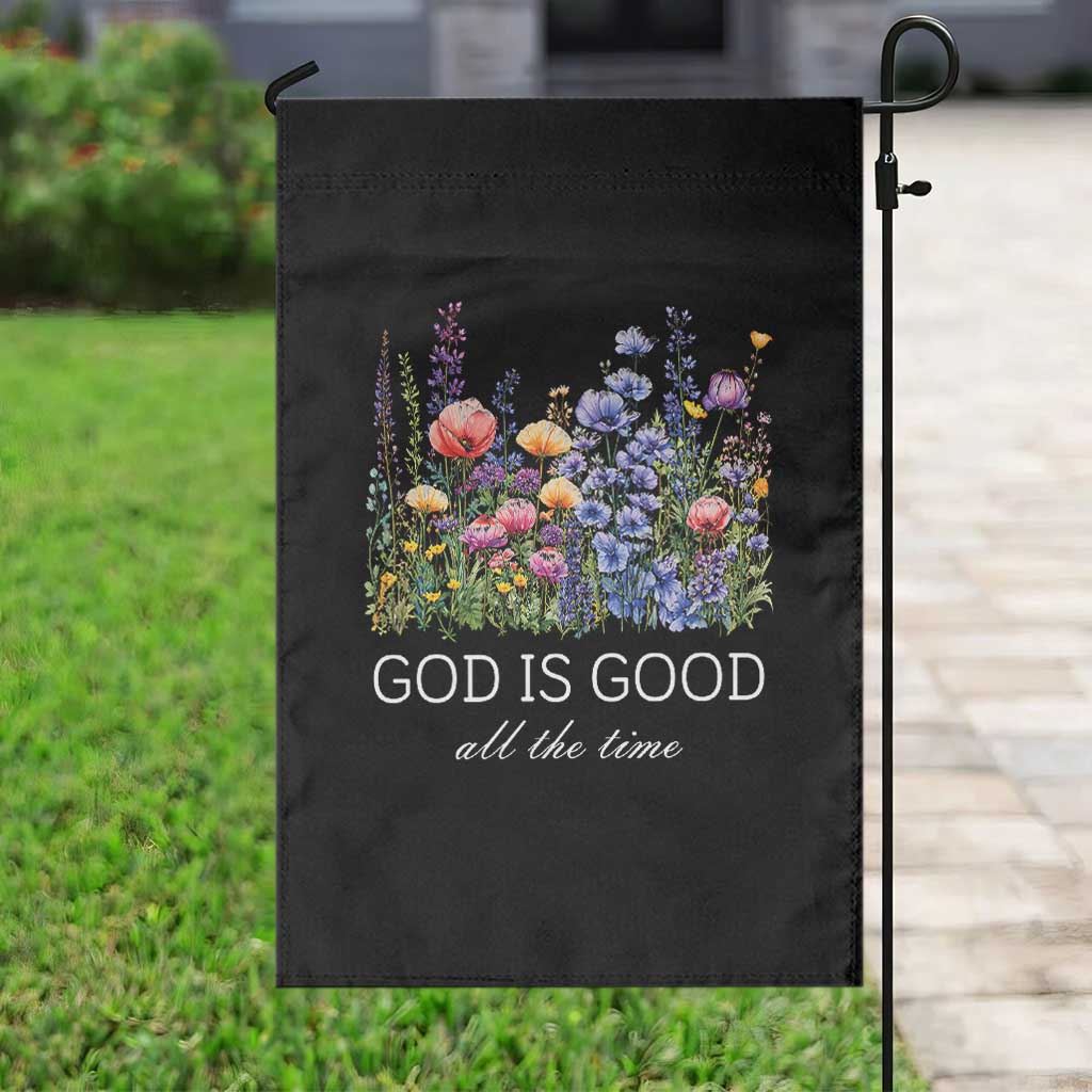 God Is Good Garden Flag Wildflower Christian Jesus Graphic Religious Bible Verse