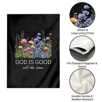 God Is Good Garden Flag Wildflower Christian Jesus Graphic Religious Bible Verse