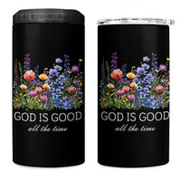 God Is Good 4 in 1 Can Cooler Tumbler Wildflower Christian Jesus Graphic Religious Bible Verse