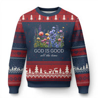 God Is Good Ugly Christmas Sweater Wildflower Christian Jesus Graphic Religious Bible Verse