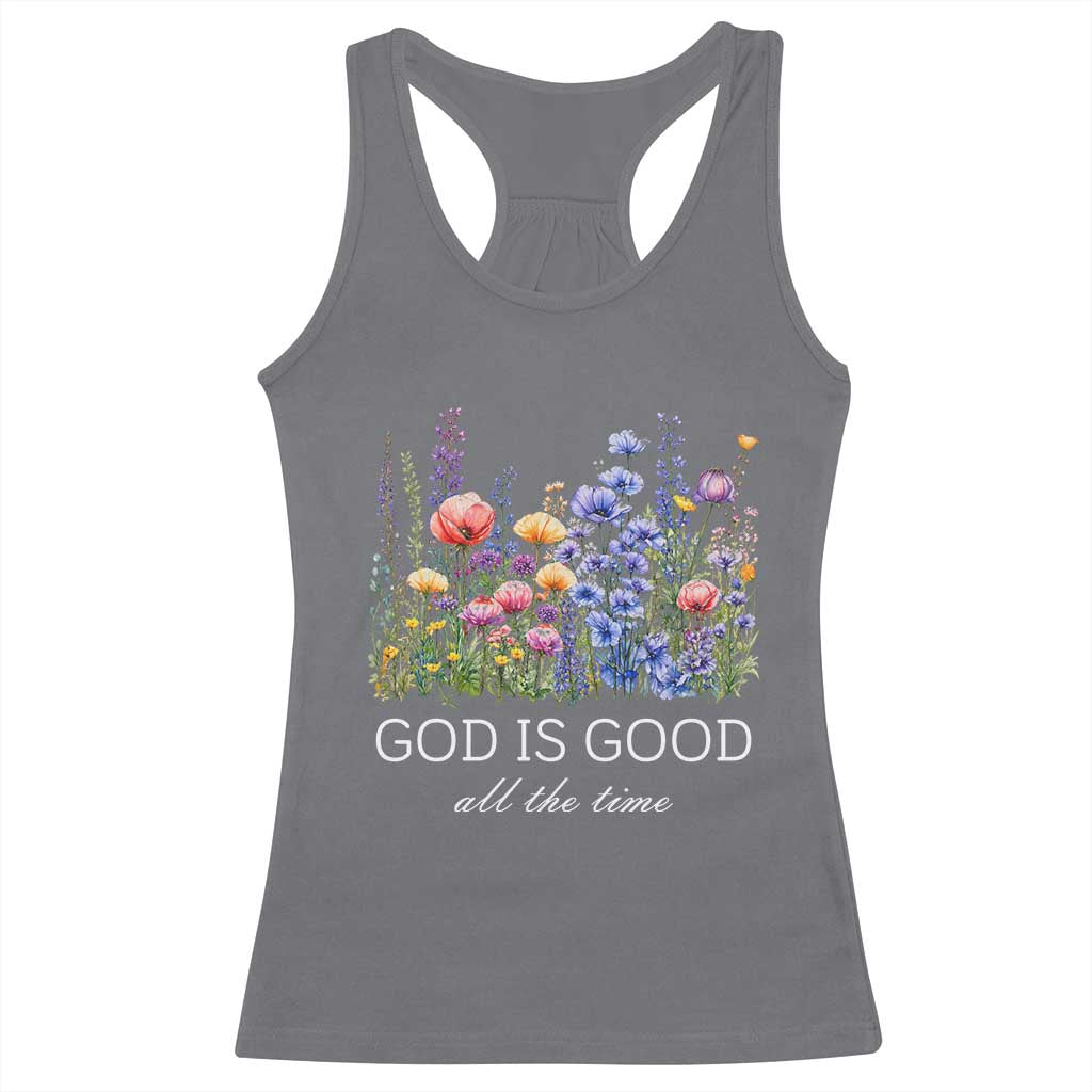 God Is Good Racerback Tank Top Wildflower Christian Jesus Graphic Religious Bible Verse
