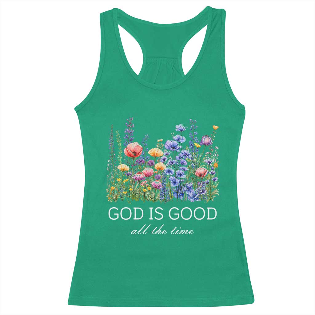 God Is Good Racerback Tank Top Wildflower Christian Jesus Graphic Religious Bible Verse
