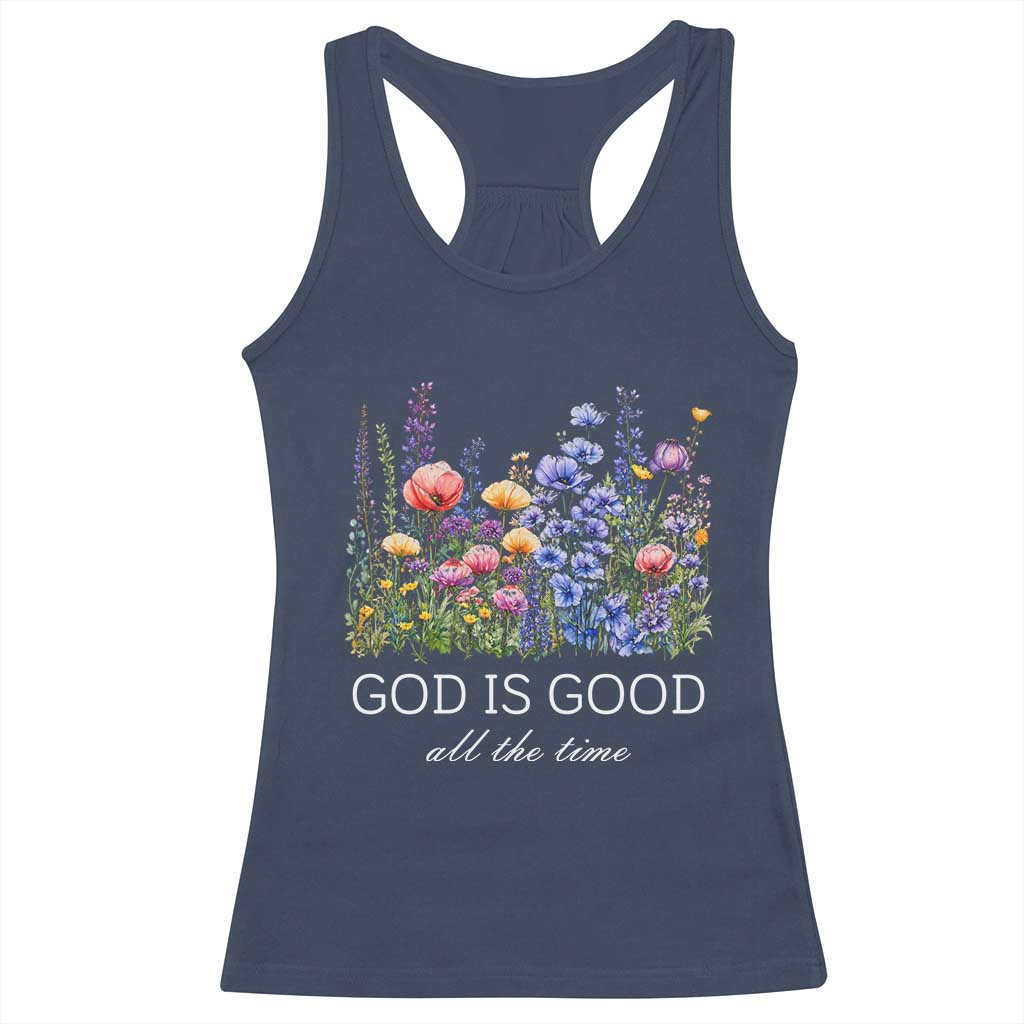God Is Good Racerback Tank Top Wildflower Christian Jesus Graphic Religious Bible Verse