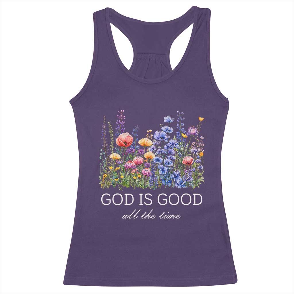 God Is Good Racerback Tank Top Wildflower Christian Jesus Graphic Religious Bible Verse