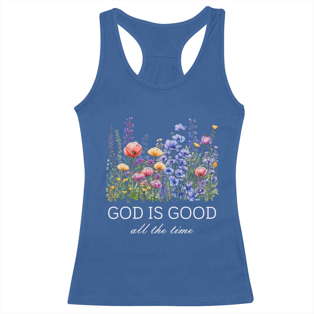 God Is Good Racerback Tank Top Wildflower Christian Jesus Graphic Religious Bible Verse