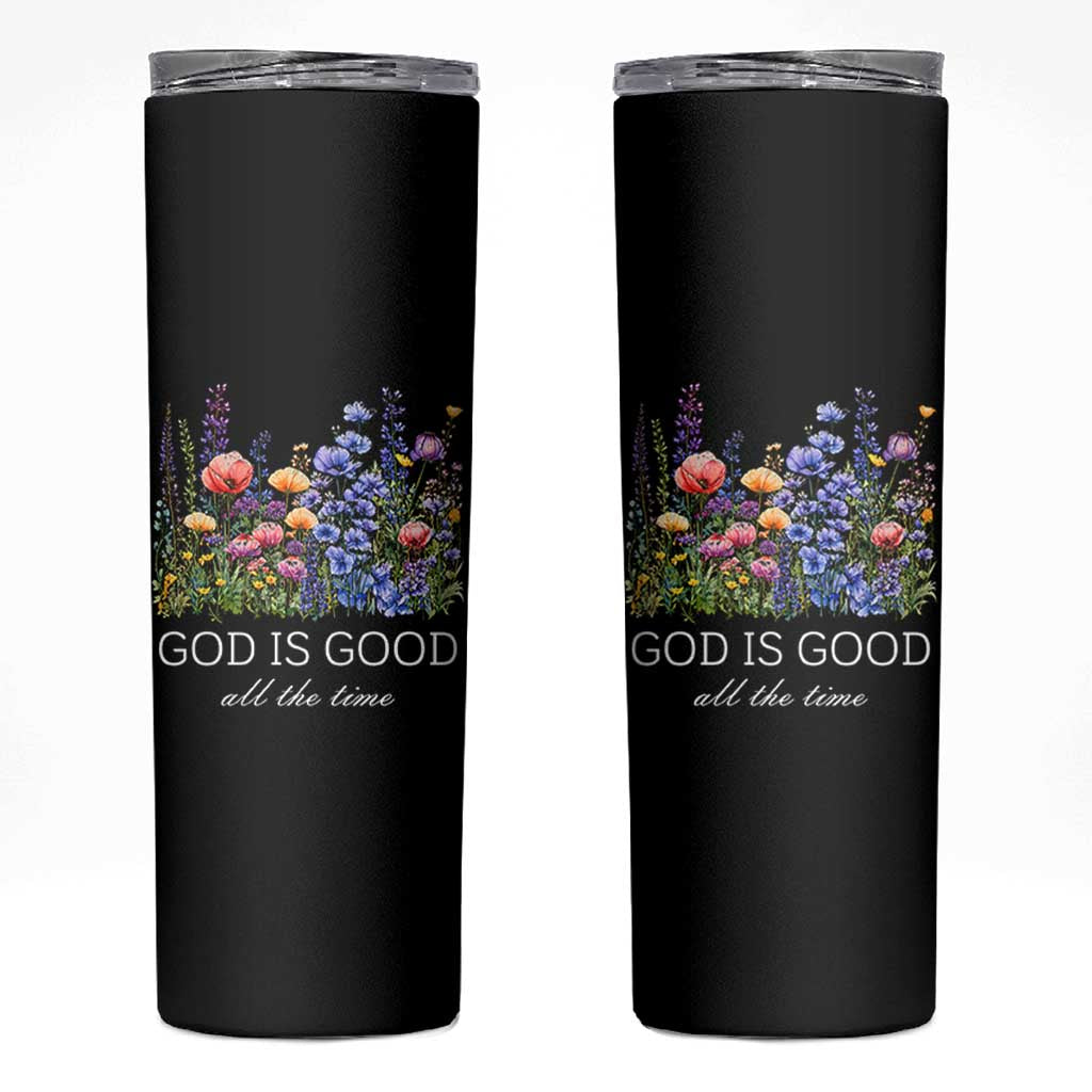 God Is Good Skinny Tumbler Wildflower Christian Jesus Graphic Religious Bible Verse