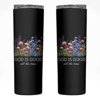 God Is Good Skinny Tumbler Wildflower Christian Jesus Graphic Religious Bible Verse