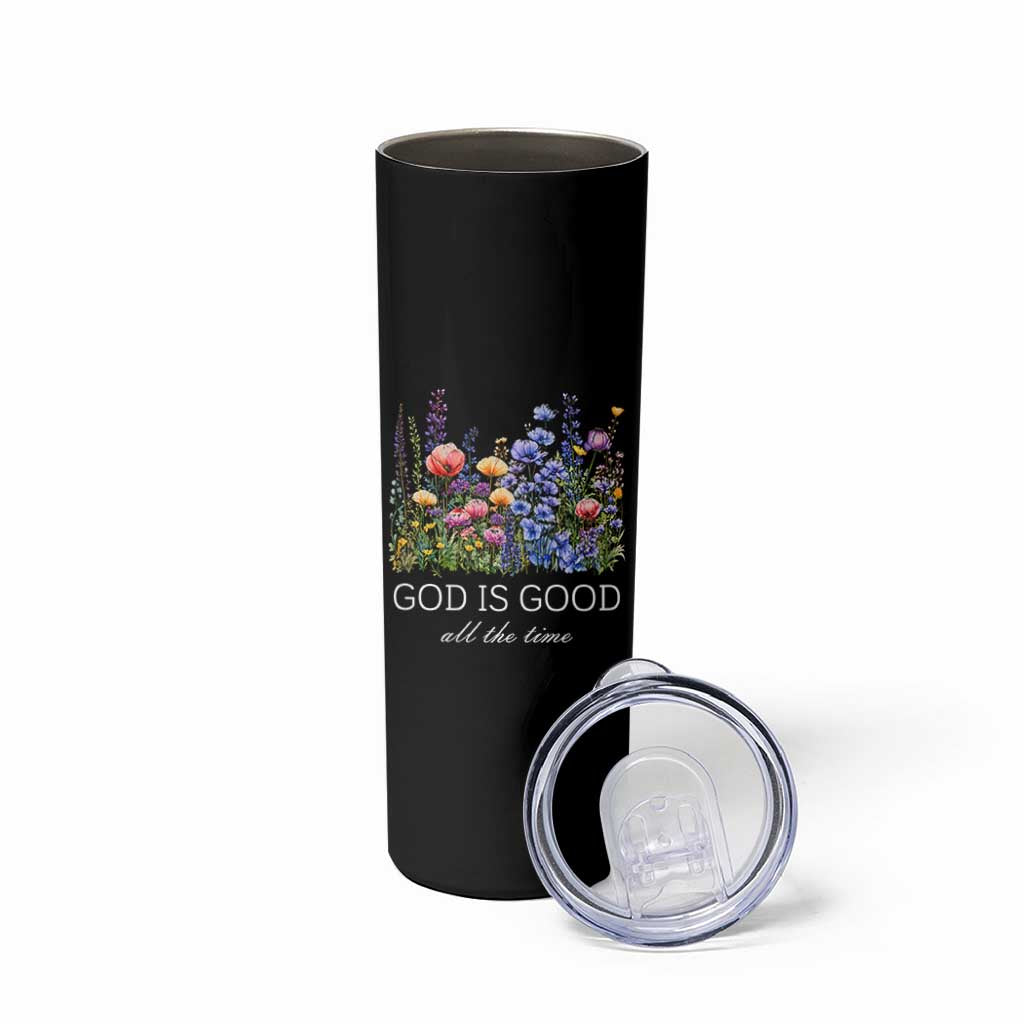 God Is Good Skinny Tumbler Wildflower Christian Jesus Graphic Religious Bible Verse