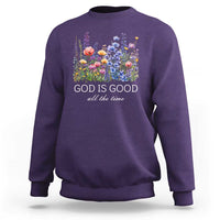 God Is Good Sweatshirt Wildflower Christian Jesus Graphic Religious Bible Verse
