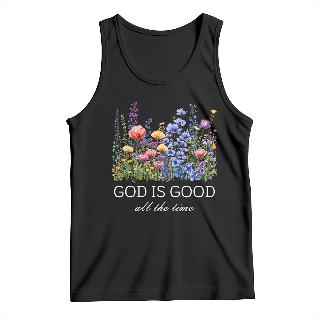 God Is Good Tank Top Wildflower Christian Jesus Graphic Religious Bible Verse