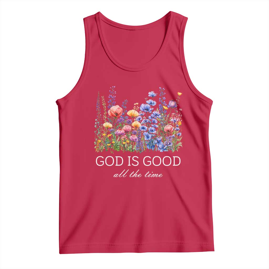 God Is Good Tank Top Wildflower Christian Jesus Graphic Religious Bible Verse
