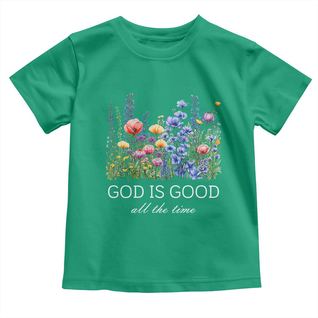 God Is Good Toddler T Shirt Wildflower Christian Jesus Graphic Religious Bible Verse