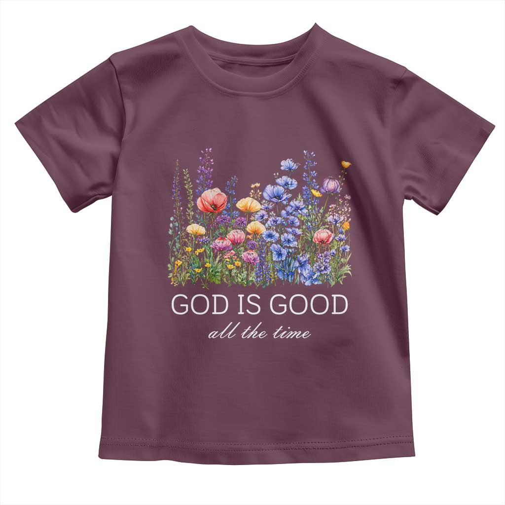 God Is Good Toddler T Shirt Wildflower Christian Jesus Graphic Religious Bible Verse