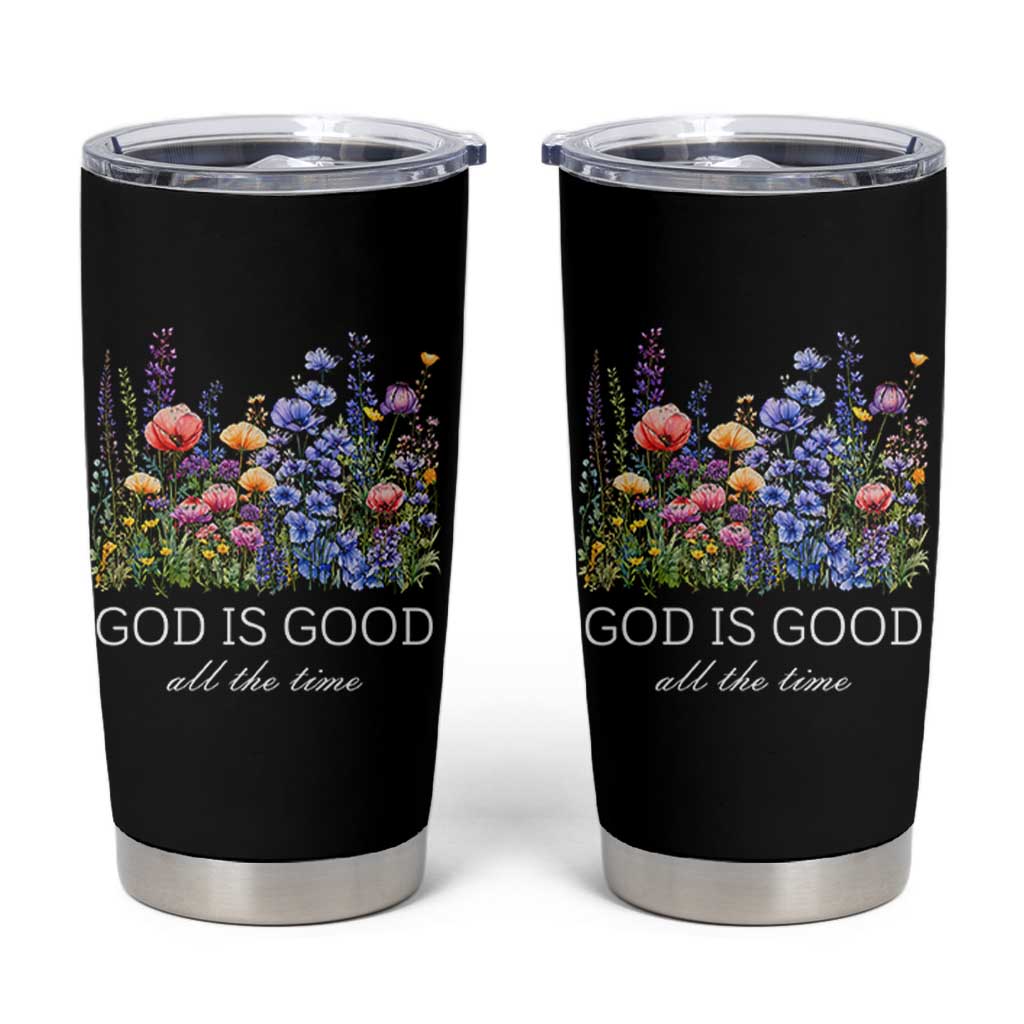 God Is Good Tumbler Cup Wildflower Christian Jesus Graphic Religious Bible Verse