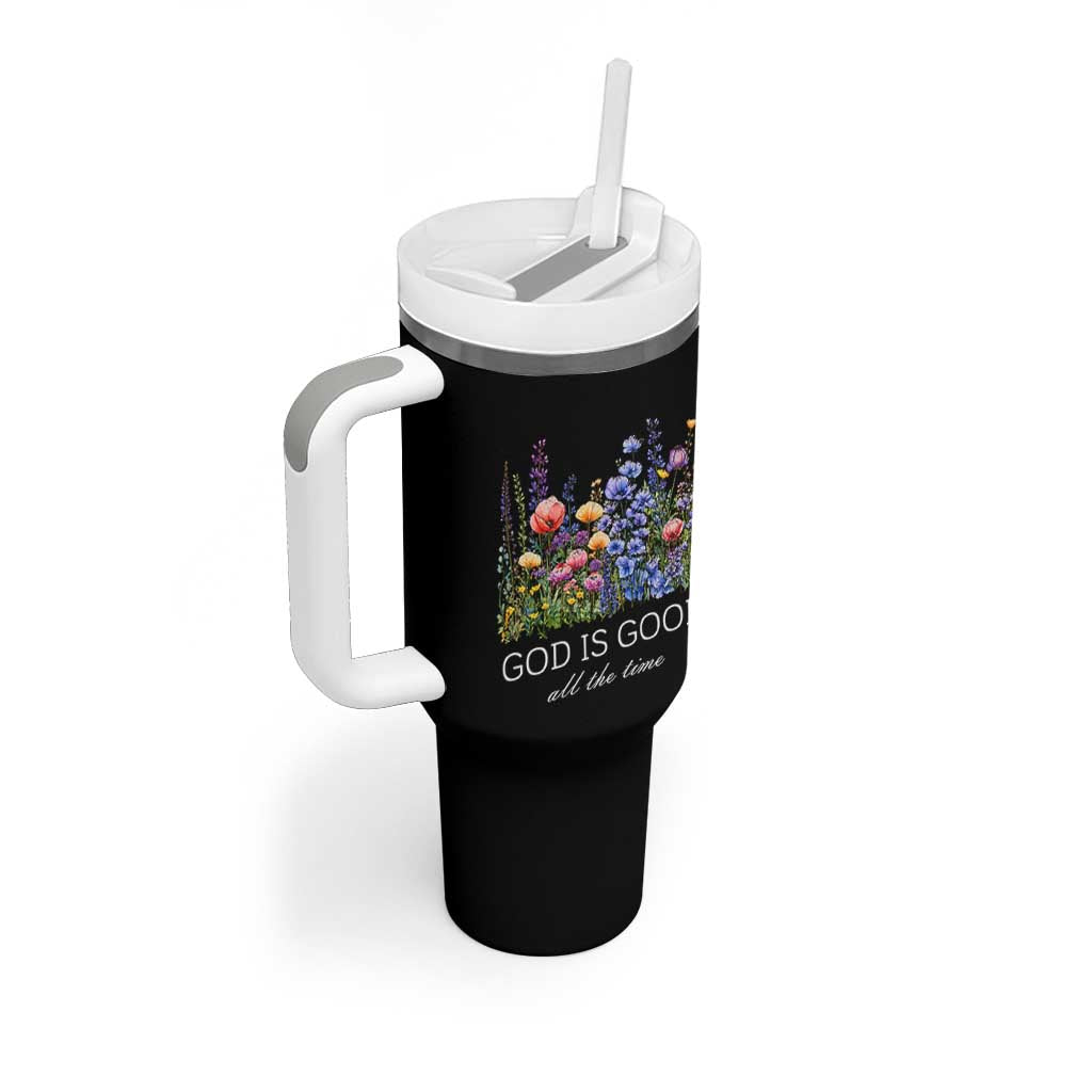 God Is Good Tumbler With Handle Wildflower Christian Jesus Graphic Religious Bible Verse