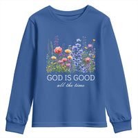 God Is Good Youth Sweatshirt Wildflower Christian Jesus Graphic Religious Bible Verse