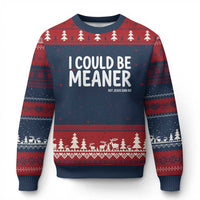 I Could Be Meaner But Jesus Said No Ugly Christmas Sweater Funny Christian