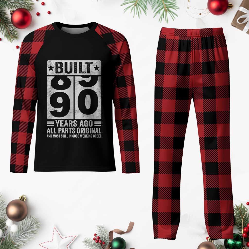 90th Birthday Plaid Pajama Set Built 90 Years Ago All Parts Original Gifts