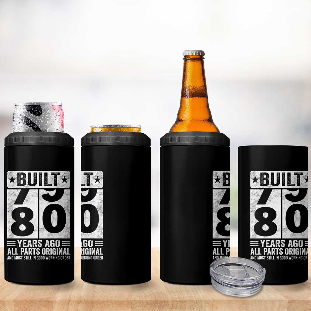 80th Birthday 4 in 1 Can Cooler Tumbler Built 80 Years Ago All Parts Original Gifts