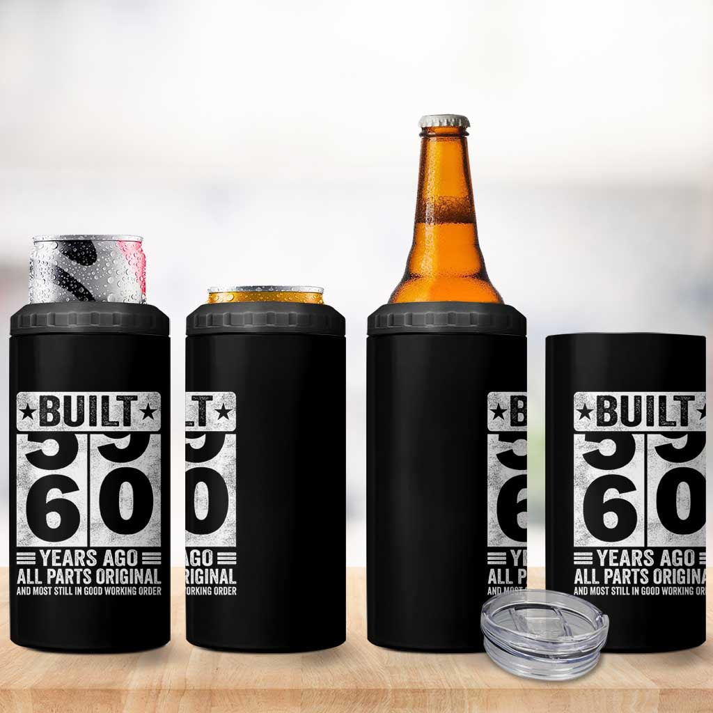 60th Birthday 4 in 1 Can Cooler Tumbler Built 60 Years Ago All Parts Original Gifts
