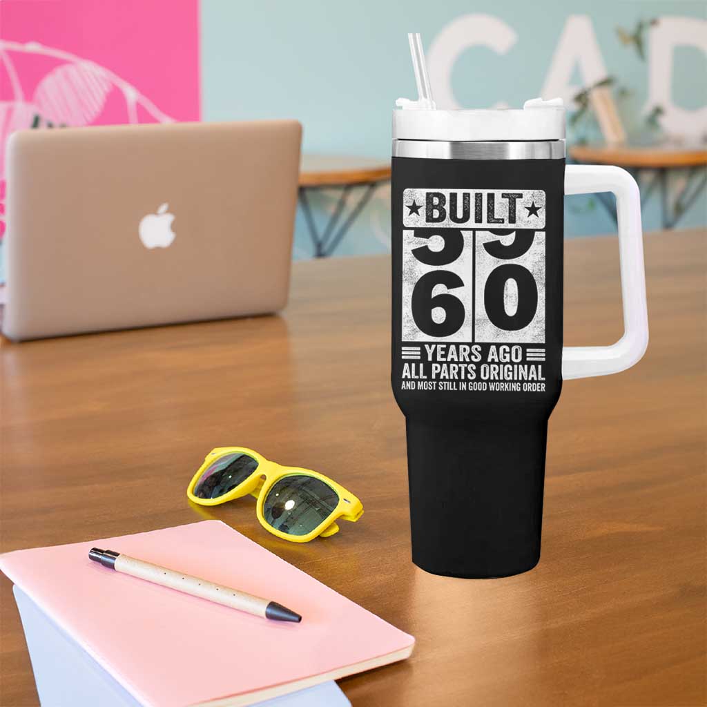 60th Birthday Tumbler With Handle Built 60 Years Ago All Parts Original Gifts
