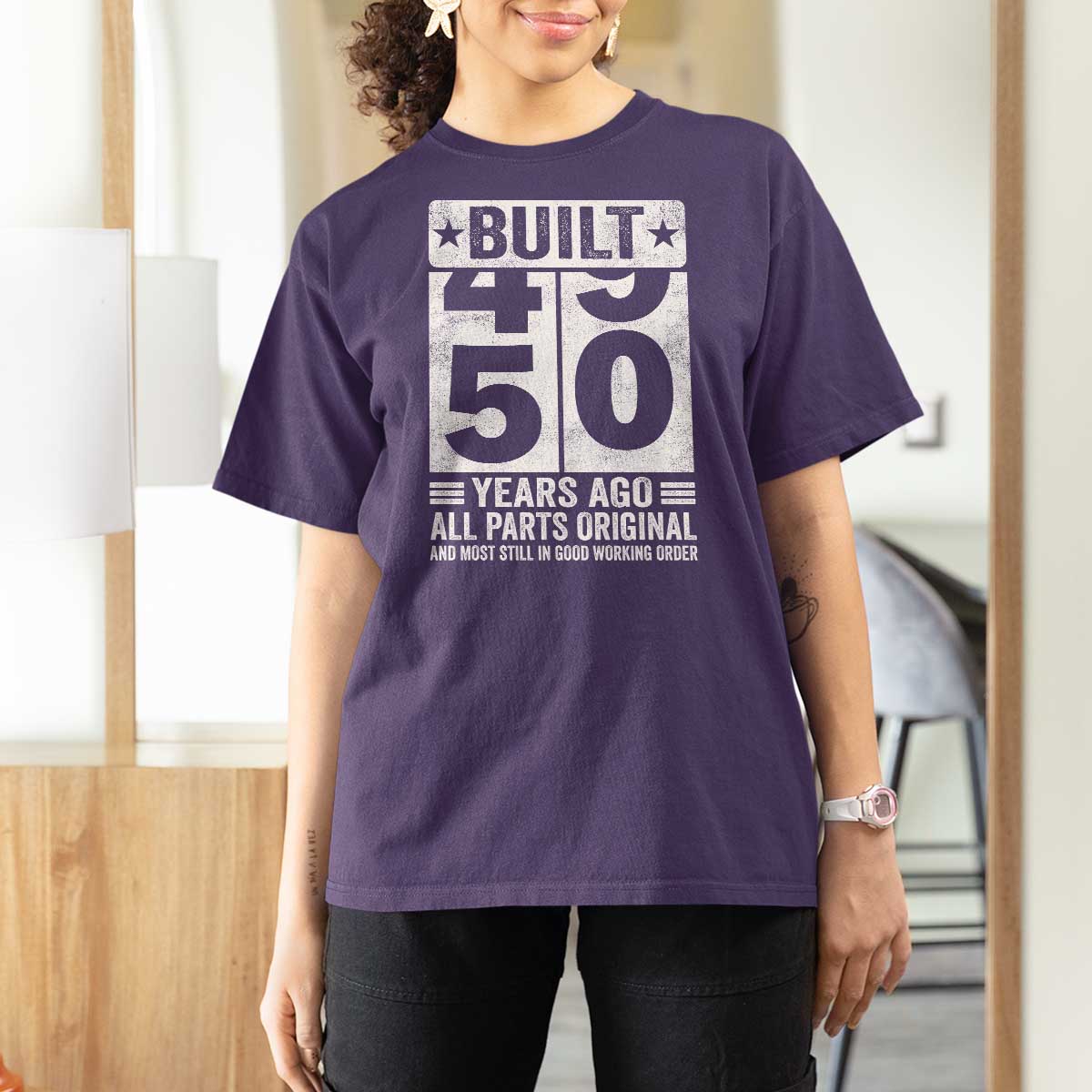 50th Birthday T Shirt For Women Built 50 Years Ago All Parts Original Gifts