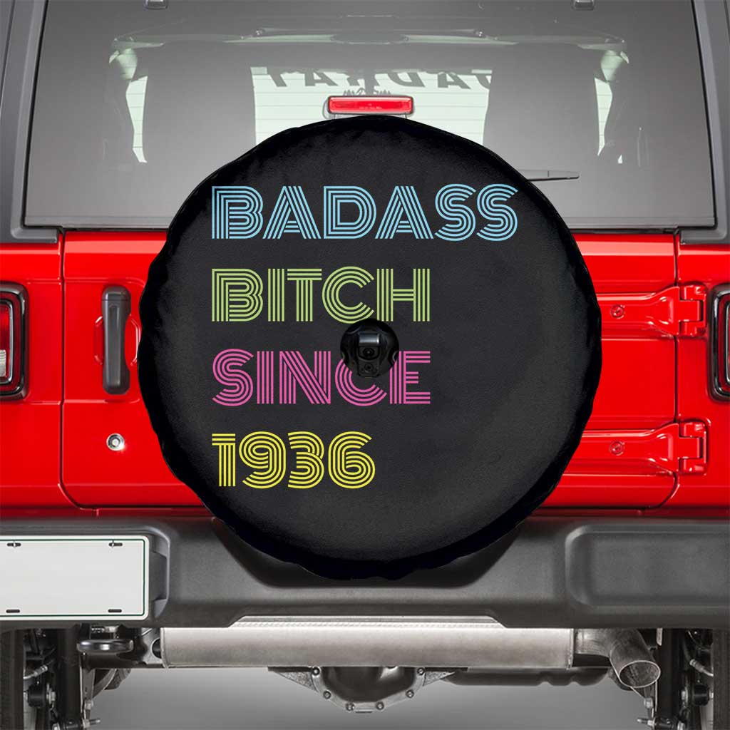 Funny 90th Birthday Spare Tire Cover Retro Vintage Badass Bih Since 1936