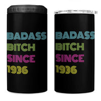 Funny 90th Birthday 4 in 1 Can Cooler Tumbler Retro Vintage Badass Bih Since 1936