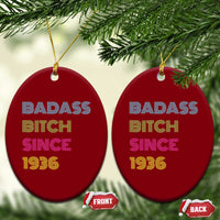 Funny 90th Birthday Ceramic Ornament Retro Vintage Badass Bih Since 1936