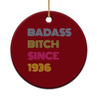 Funny 90th Birthday Ceramic Ornament Retro Vintage Badass Bih Since 1936