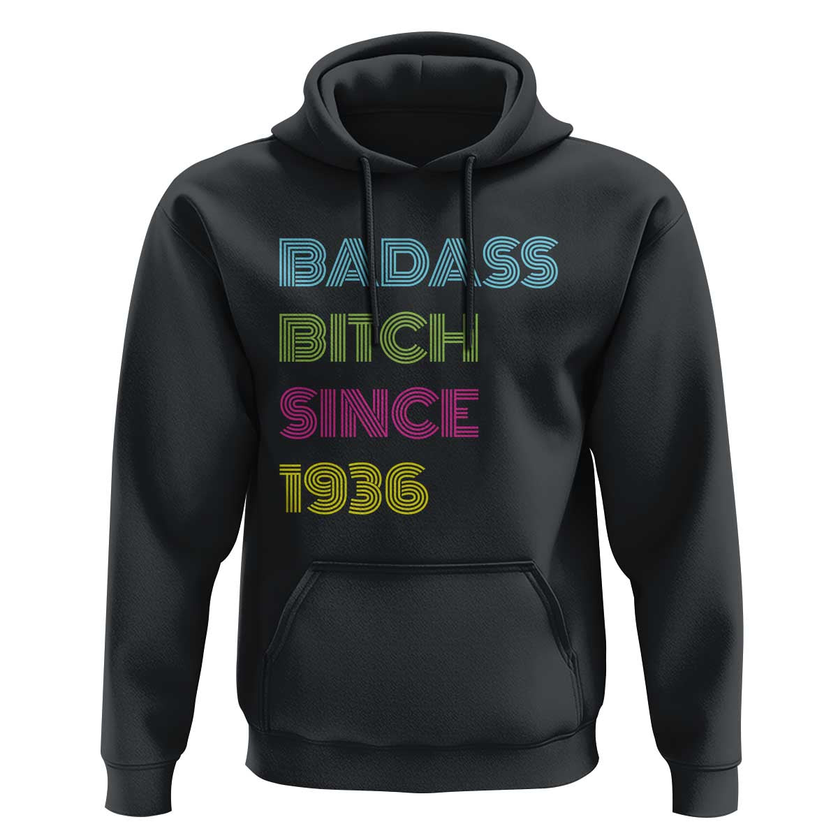 Funny 90th Birthday Hoodie Retro Vintage Badass Bih Since 1936