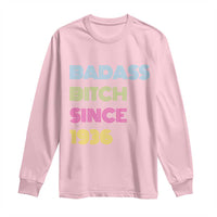 Funny 90th Birthday Long Sleeve Shirt Retro Vintage Badass Bih Since 1936