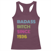 Funny 90th Birthday Racerback Tank Top Retro Vintage Badass Bih Since 1936