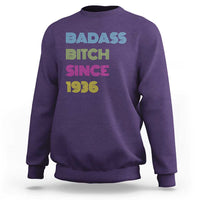 Funny 90th Birthday Sweatshirt Retro Vintage Badass Bih Since 1936