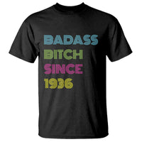 Funny 90th Birthday T Shirt Retro Vintage Badass Bih Since 1936