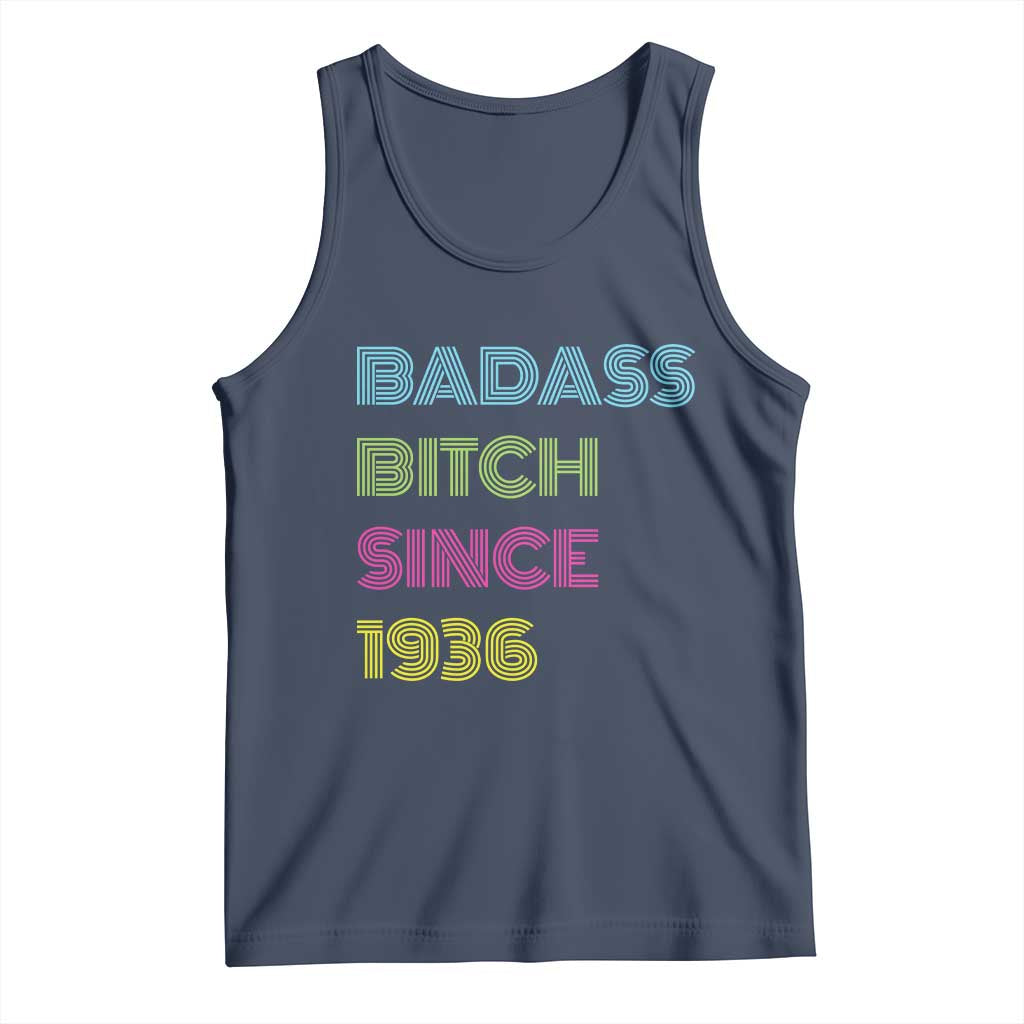 Funny 90th Birthday Tank Top Retro Vintage Badass Bih Since 1936