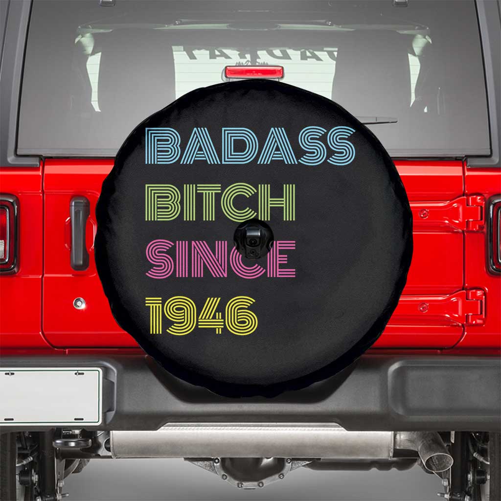 Funny 80th Birthday Spare Tire Cover Retro Vintage Badass Bih Since 1946